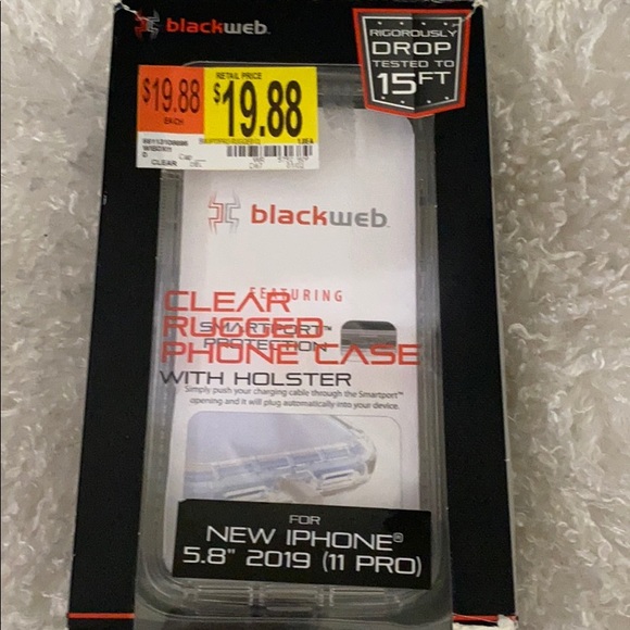 BLackweb Clear Rugged Phone Case With Holster - Picture 1 of 4